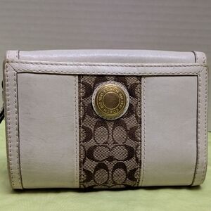 Coach Beige and Brown Signature Wallet